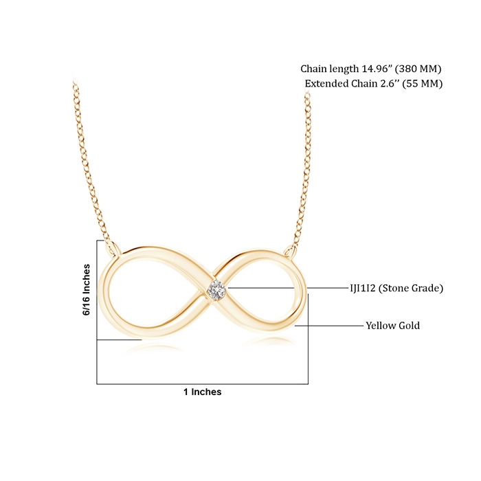 2mm IJI1I2 Sideways Infinity Necklace with Gypsy Diamond in Yellow Gold product image