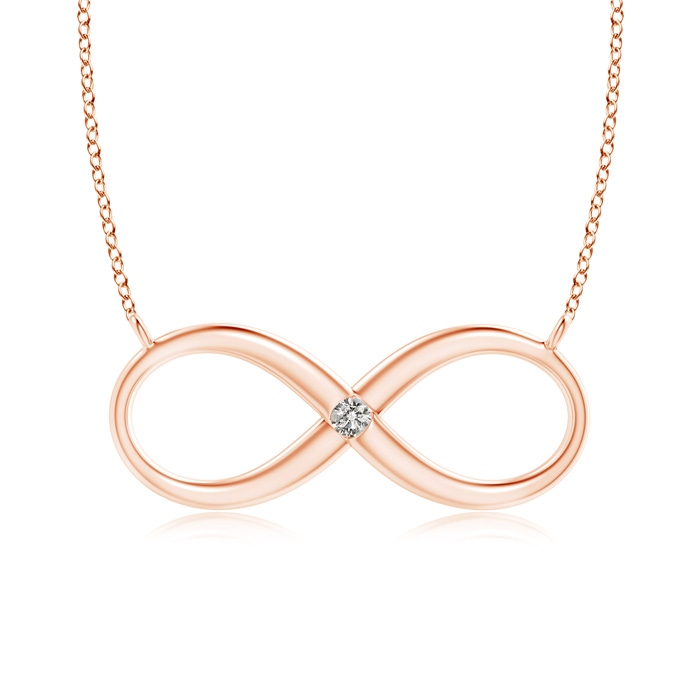 2mm KI3 Sideways Infinity Necklace with Gypsy Diamond in Rose Gold 