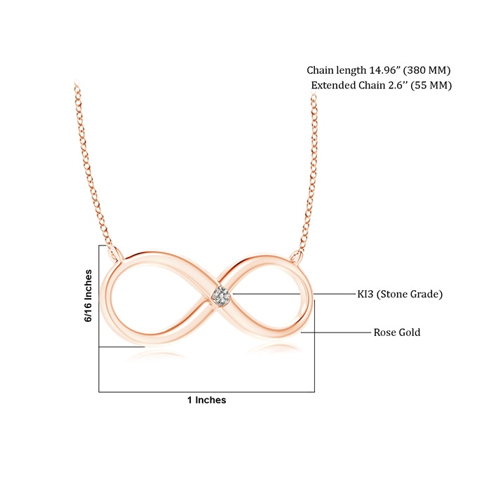 2mm KI3 Sideways Infinity Necklace with Gypsy Diamond in Rose Gold product image
