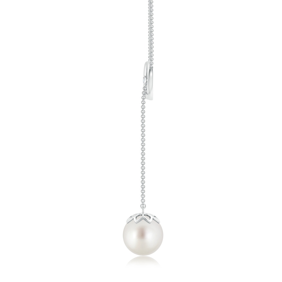 10mm AAA South Sea Pearl Infinity Lariat Necklace with Diamond in White Gold Product Image