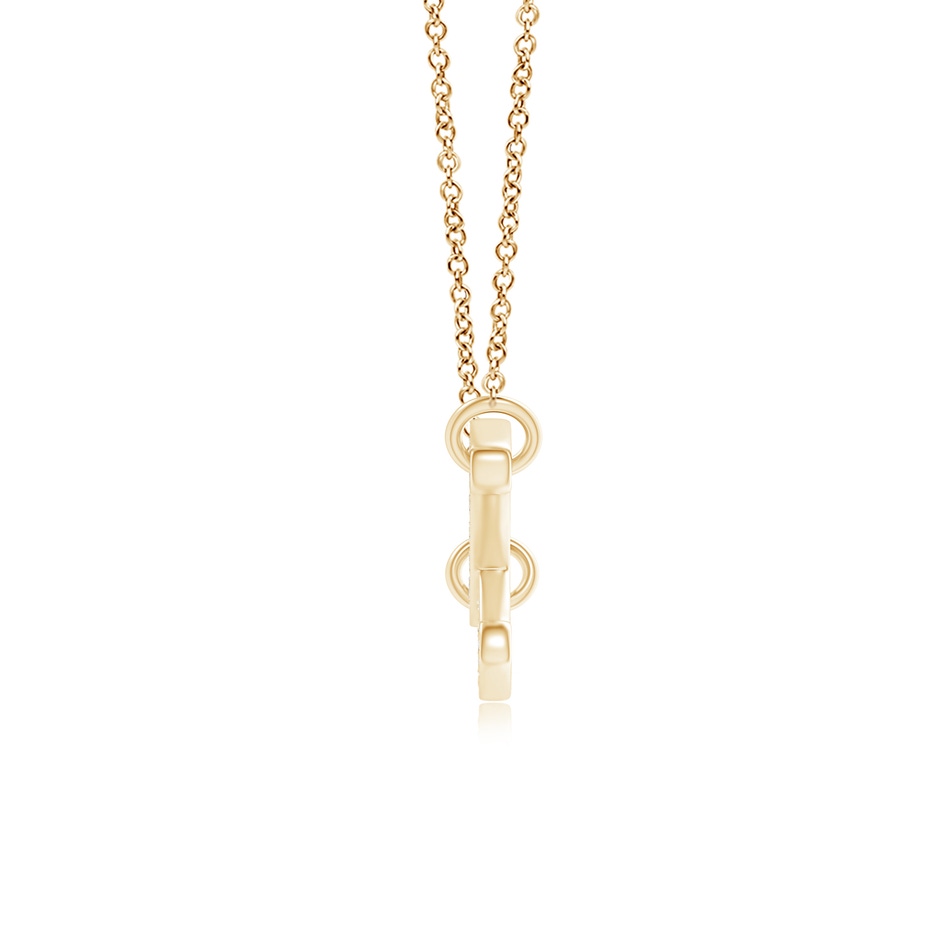 1.2mm GVS2 Pave-Set Diamond Sideways Wishbone Necklace in Yellow Gold side-1