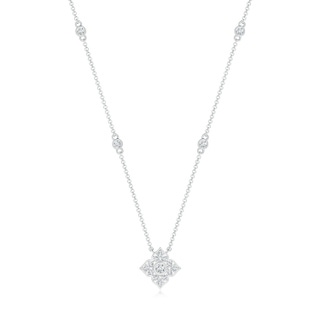 2.2mm GVS2 Round Diamond Clover Station Necklace in White Gold