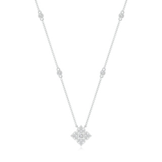 2.2mm HSI2 Round Diamond Clover Station Necklace in White Gold