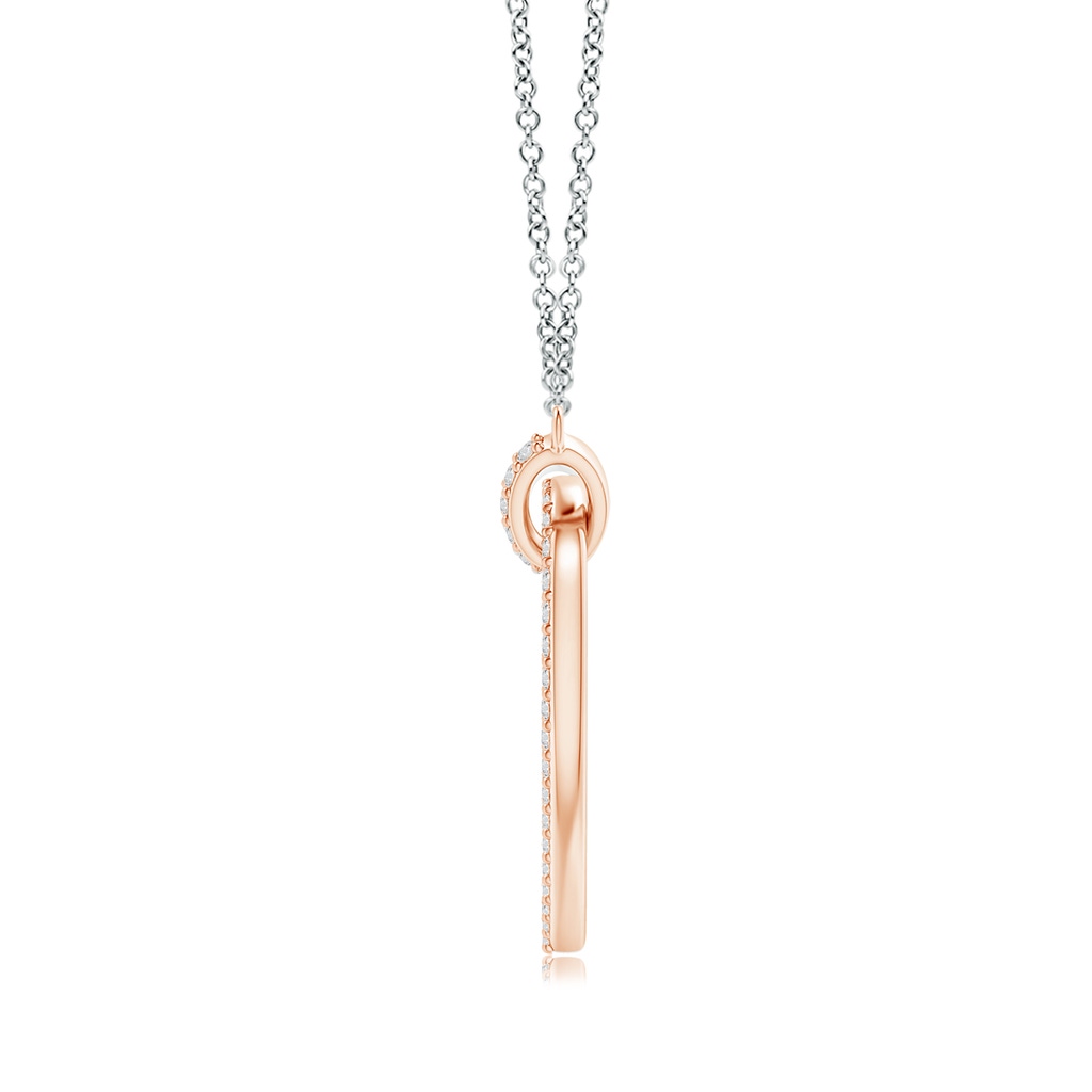 1.1mm HSI2 Diamond Heart-Shaped Necklace in Two Tone in White Gold Rose Gold Product Image