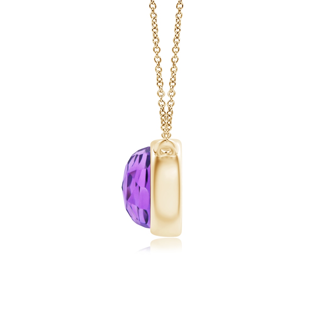 5mm AAA Bezel-Set Round Amethyst Solitaire Necklace in 9K Yellow Gold Product Image