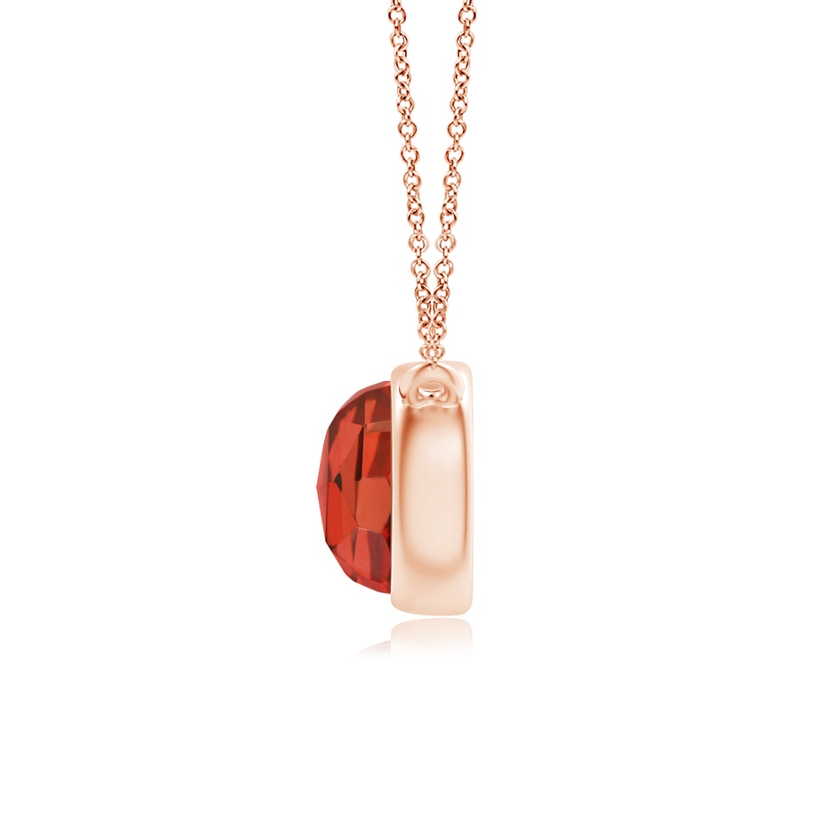 5mm AAA Bezel-Set Round Garnet Solitaire Necklace in Rose Gold product image