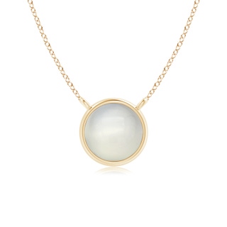 5mm AAA Bezel-Set Round Moonstone Solitaire Necklace in Yellow Gold