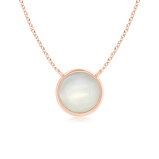 5mm AAAA Bezel-Set Round Moonstone Solitaire Necklace in Rose Gold