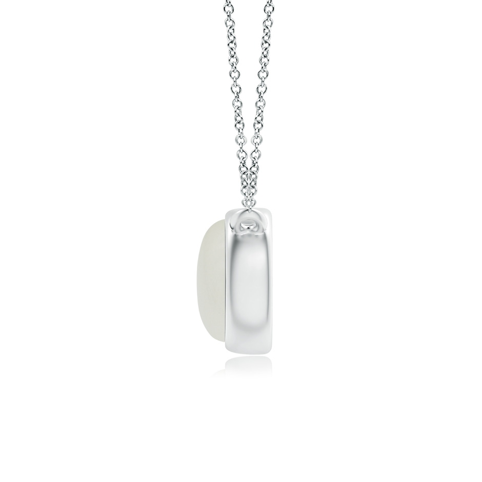 5mm AAAA Bezel-Set Round Moonstone Solitaire Necklace in White Gold side 1