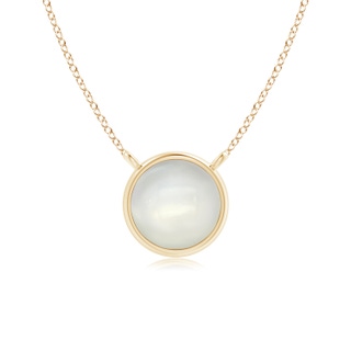 5mm AAAA Bezel-Set Round Moonstone Solitaire Necklace in Yellow Gold