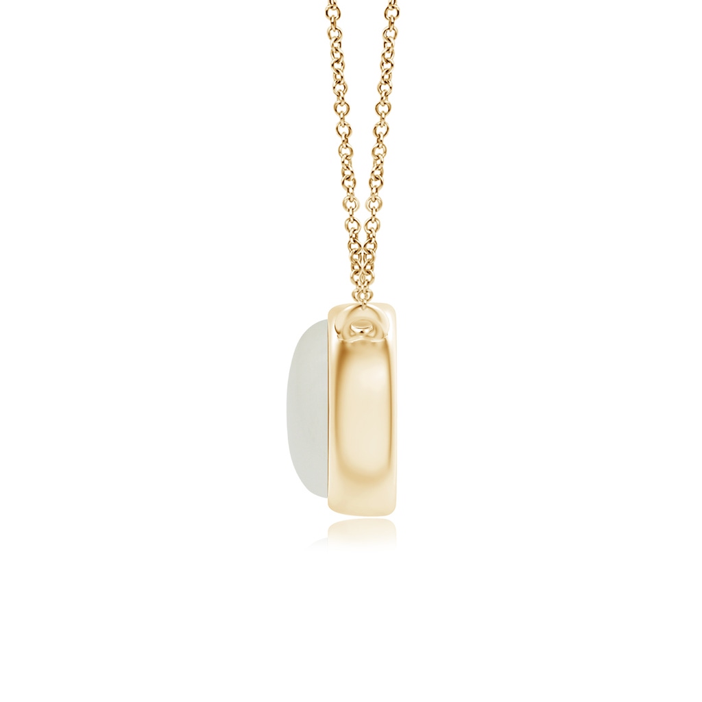 5mm AAAA Bezel-Set Round Moonstone Solitaire Necklace in Yellow Gold Side 1