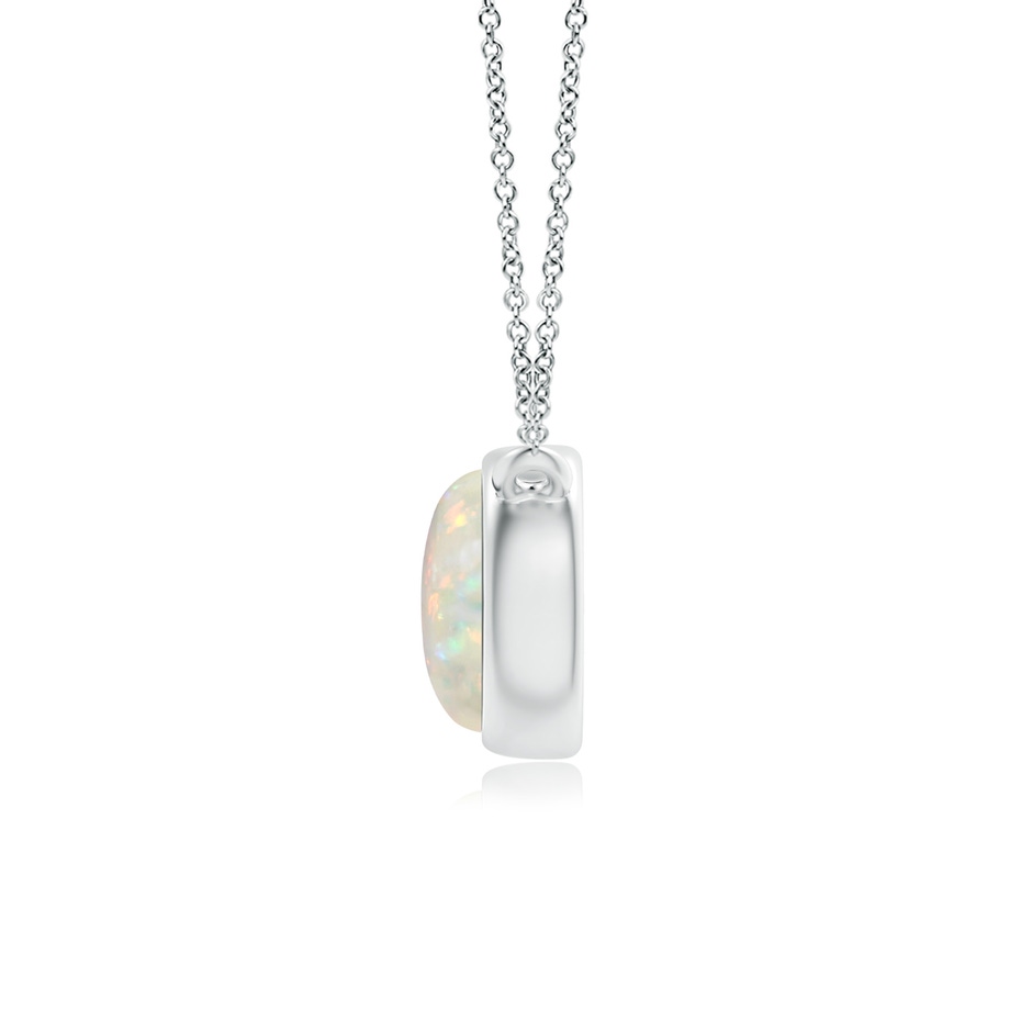 5mm AAA Bezel-Set Round Opal Solitaire Necklace in S999 Silver side 199