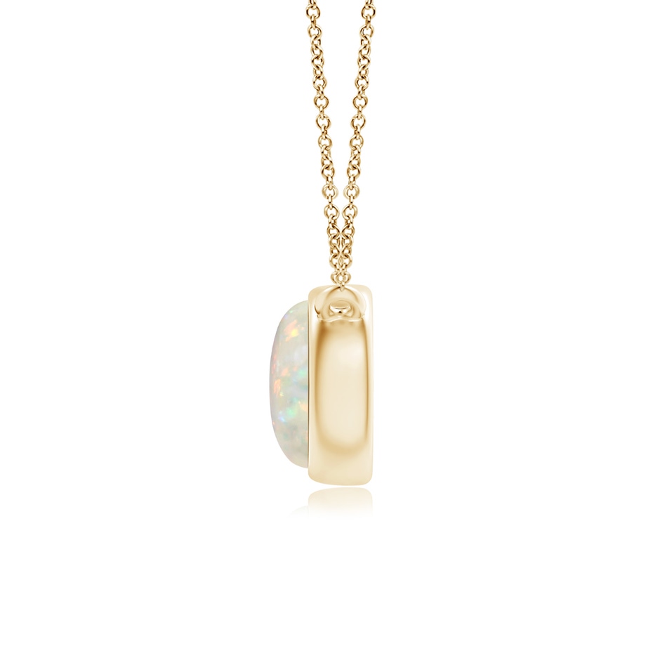 5mm AAA Bezel-Set Round Opal Solitaire Necklace in Yellow Gold side 199