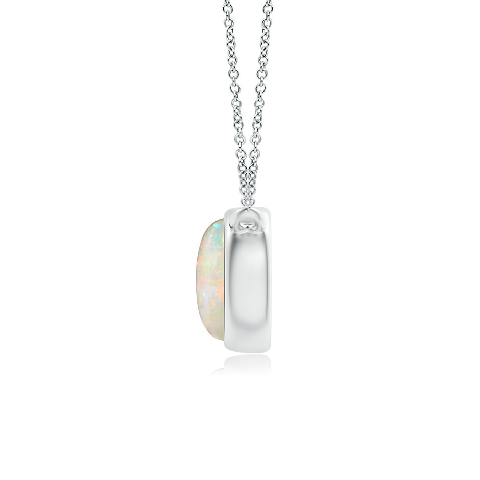 5mm AAAA Bezel-Set Round Opal Solitaire Necklace in White Gold side 199