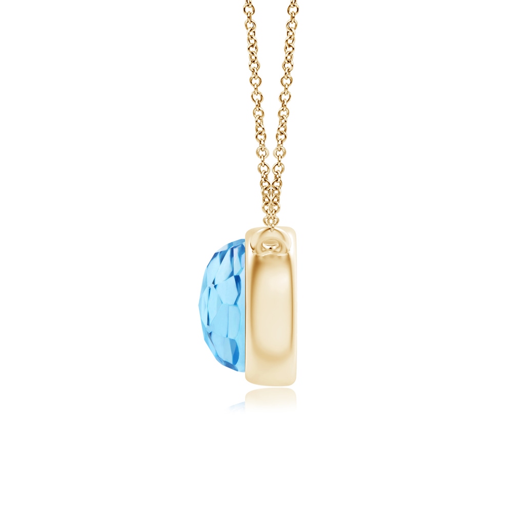 5mm AAA Bezel-Set Round Swiss Blue Topaz Solitaire Necklace in Yellow Gold Product Image