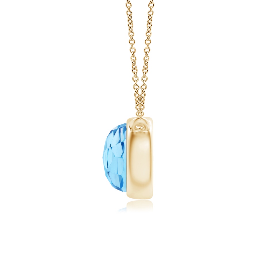 5mm AAA Bezel-Set Round Swiss Blue Topaz Solitaire Necklace in Yellow Gold product image