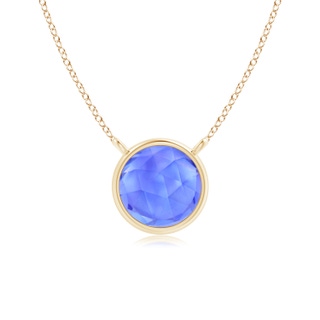 5mm AAA Bezel-Set Round Tanzanite Solitaire Necklace in 9K Yellow Gold
