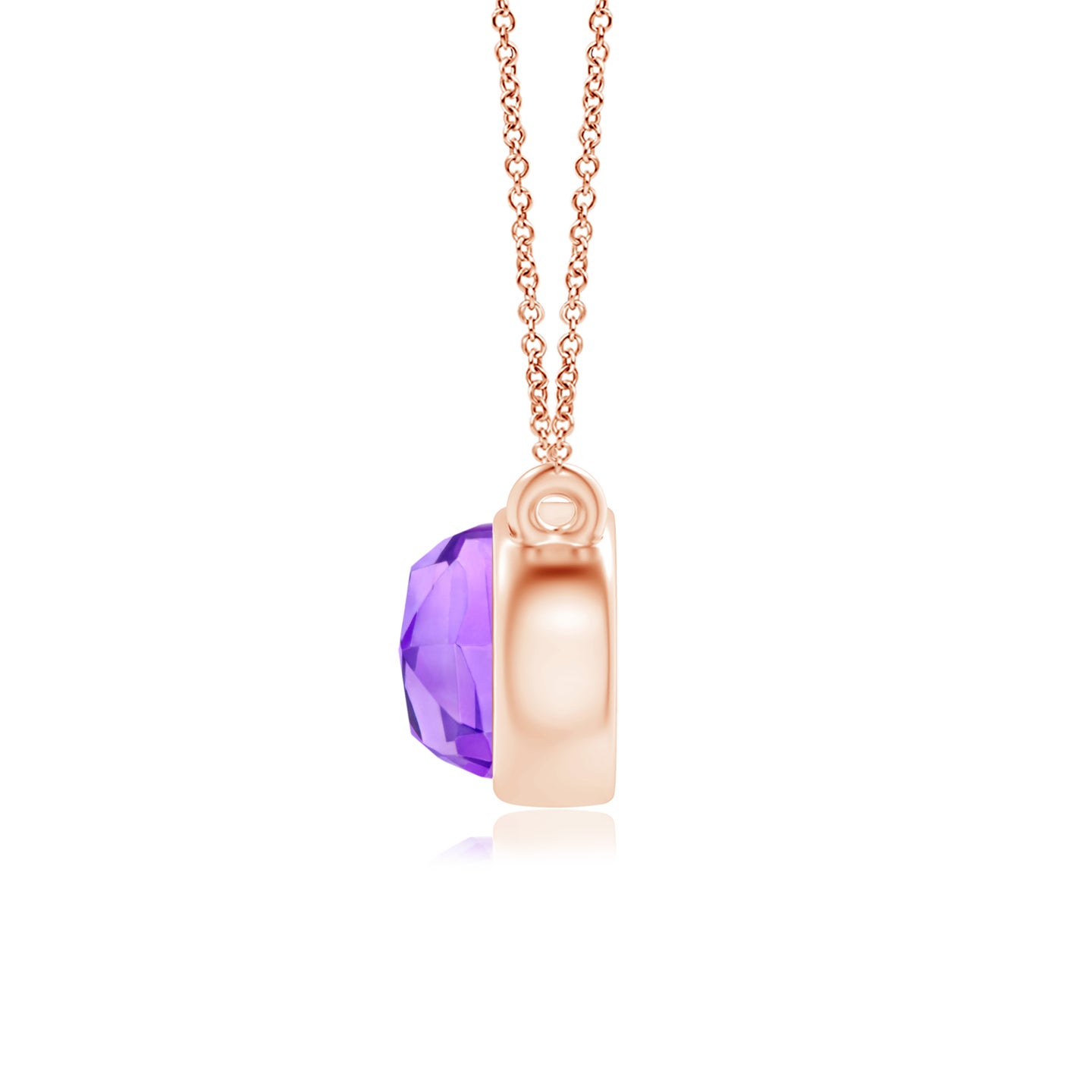 East West Amethyst Solitaire Necklace
