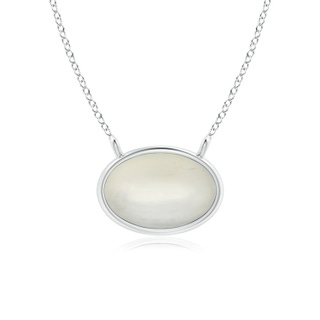 6x4mm AAA East West Moonstone Solitaire Necklace in White Gold