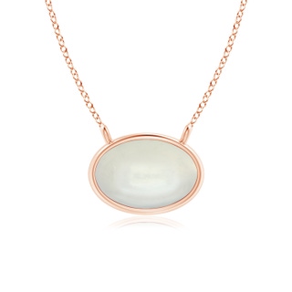 6x4mm AAAA East West Moonstone Solitaire Necklace in Rose Gold