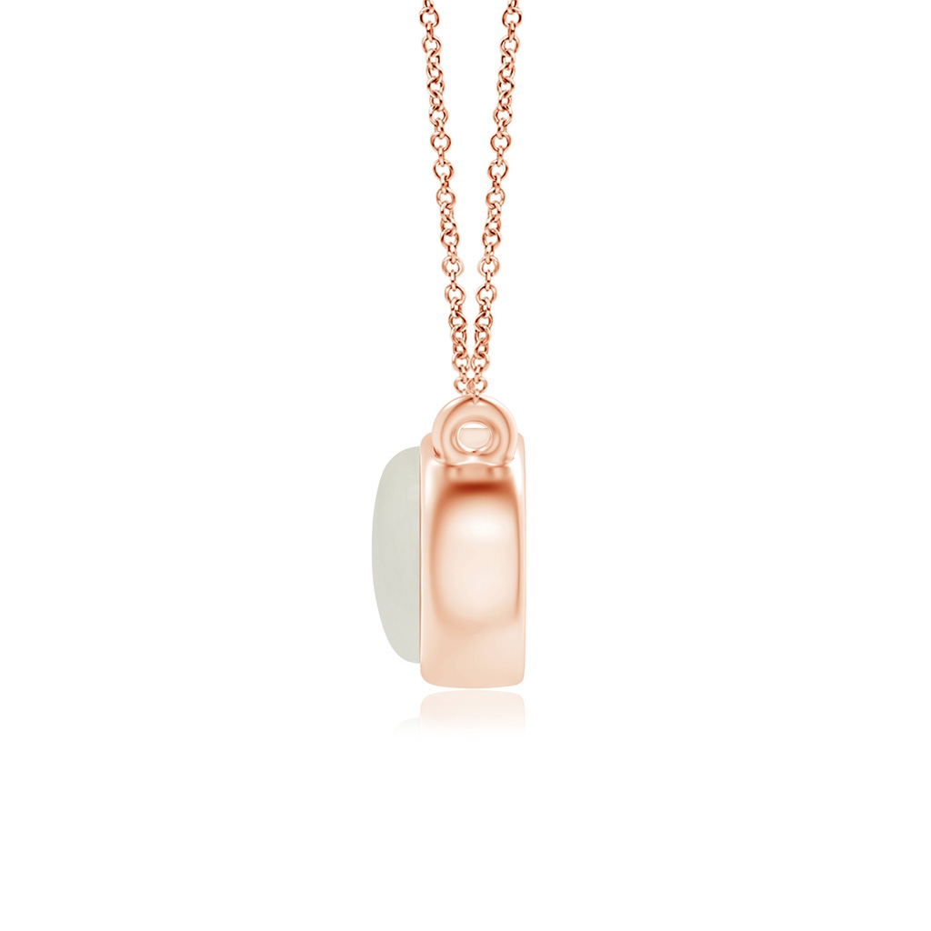 6x4mm AAAA East West Moonstone Solitaire Necklace in Rose Gold Side 1