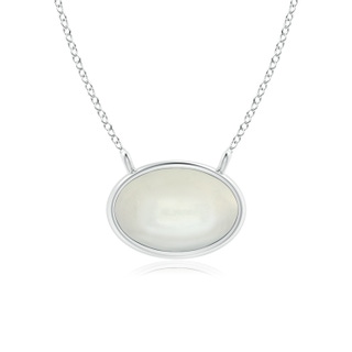 6x4mm AAAA East West Moonstone Solitaire Necklace in White Gold