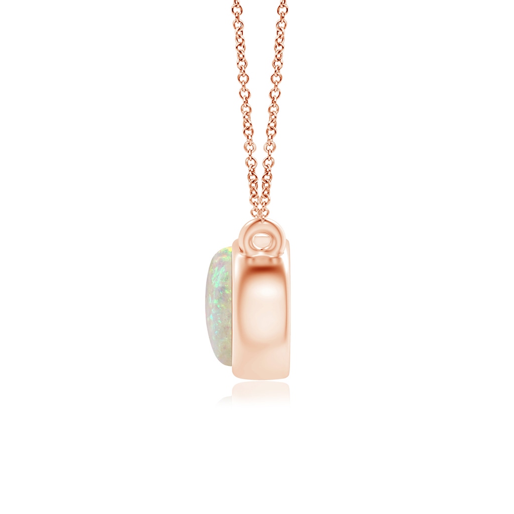 6x4mm AAA East West Opal Solitaire Necklace in Rose Gold Product Image