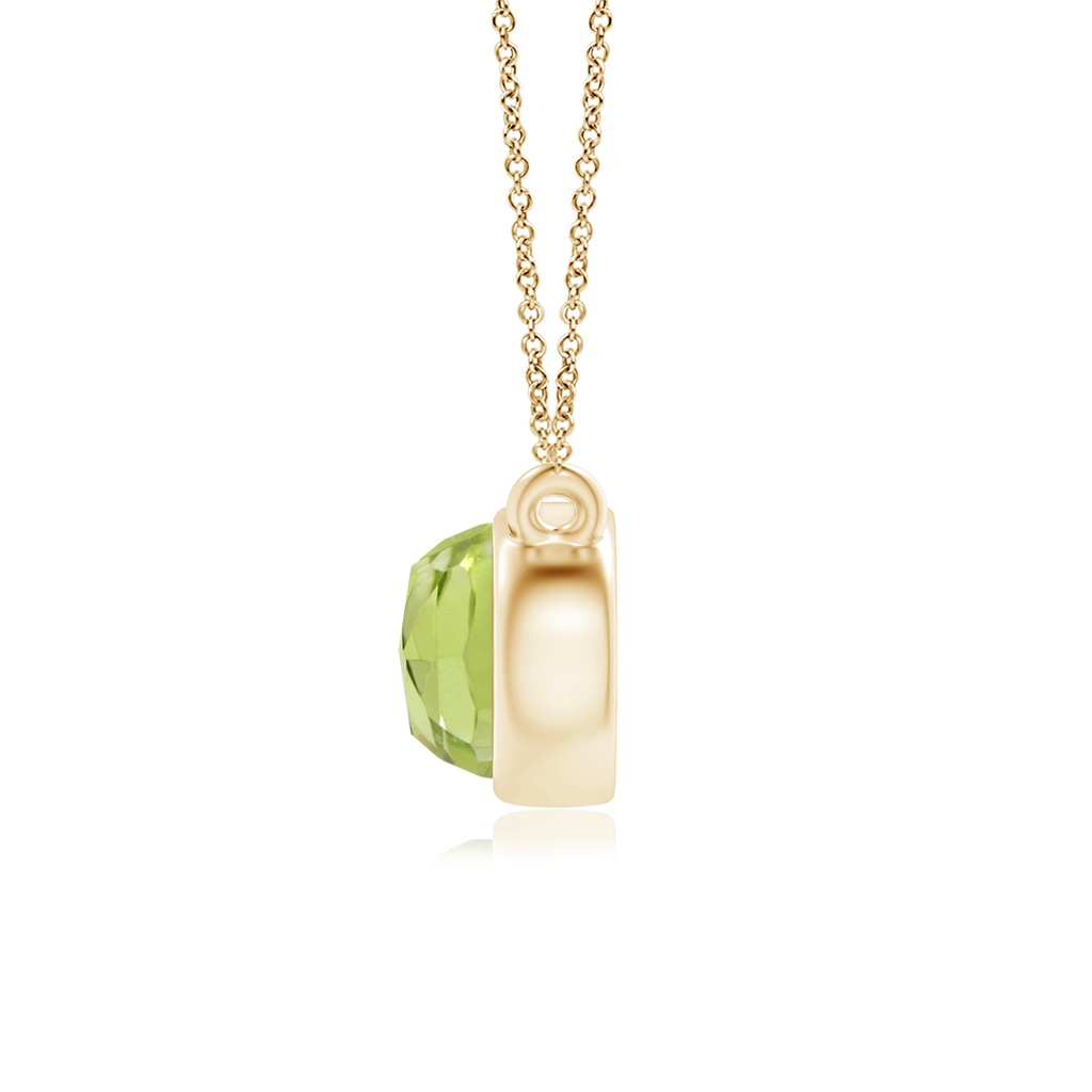 6x4mm AAA East West Peridot Solitaire Necklace in Yellow Gold Product Image