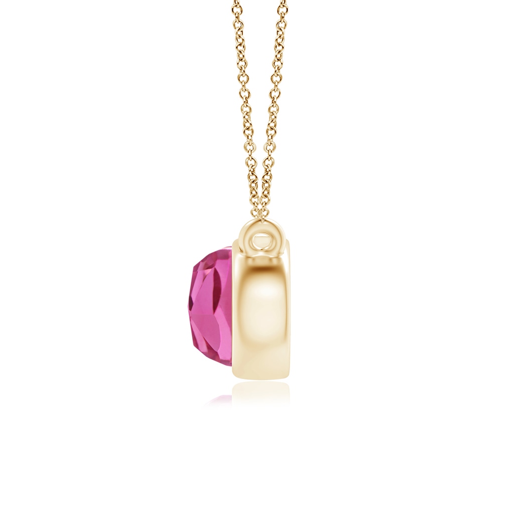 6x4mm AAA East West Pink Tourmaline Solitaire Necklace in Yellow Gold Product Image