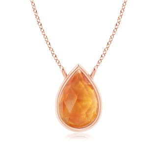 6x4mm AAA Pear-Shaped Citrine Solitaire Necklace in Rose Gold
