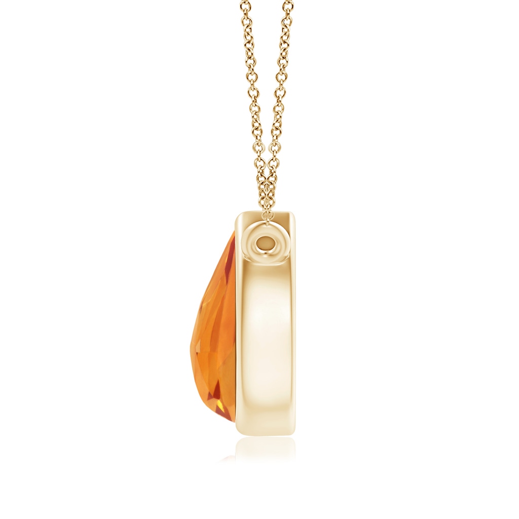 6x4mm AAA Pear-Shaped Citrine Solitaire Necklace in Yellow Gold Product Image