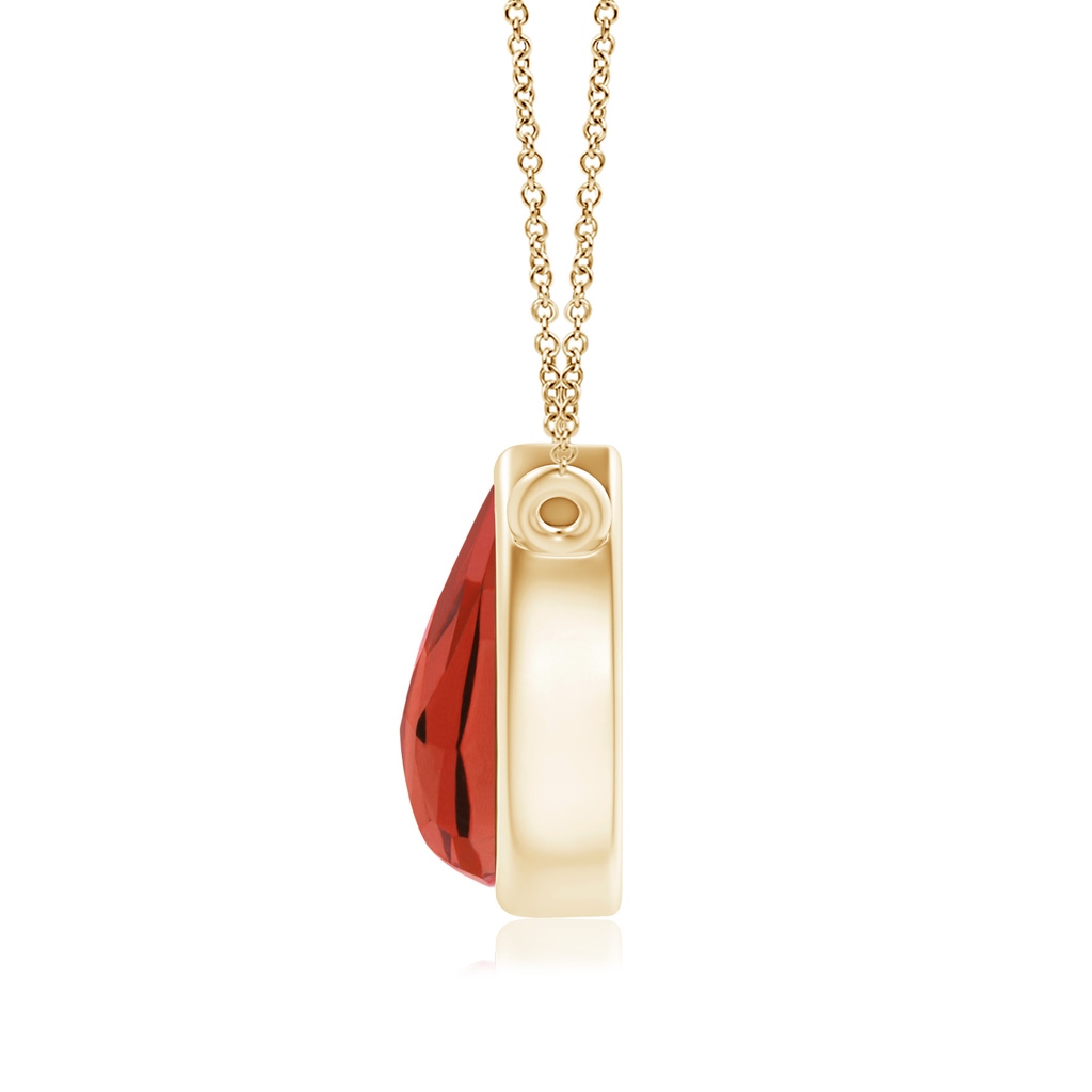 6x4mm AAA Pear-Shaped Garnet Solitaire Necklace in Yellow Gold Product Image
