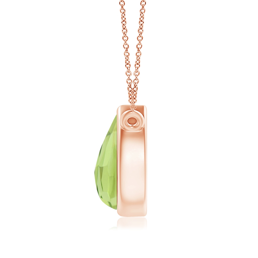 6x4mm AAA Pear-Shaped Peridot Solitaire Necklace in Rose Gold Product Image