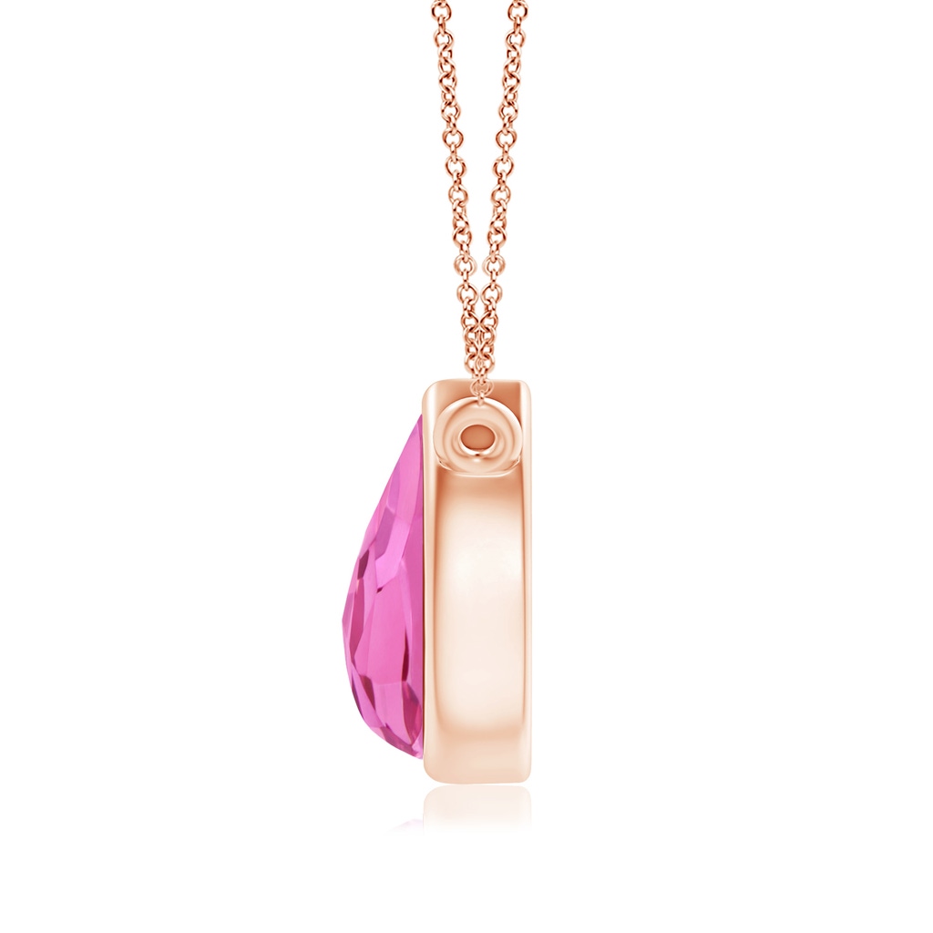 6x4mm AAA Pear-Shaped Pink Tourmaline Solitaire Necklace in Rose Gold Product Image
