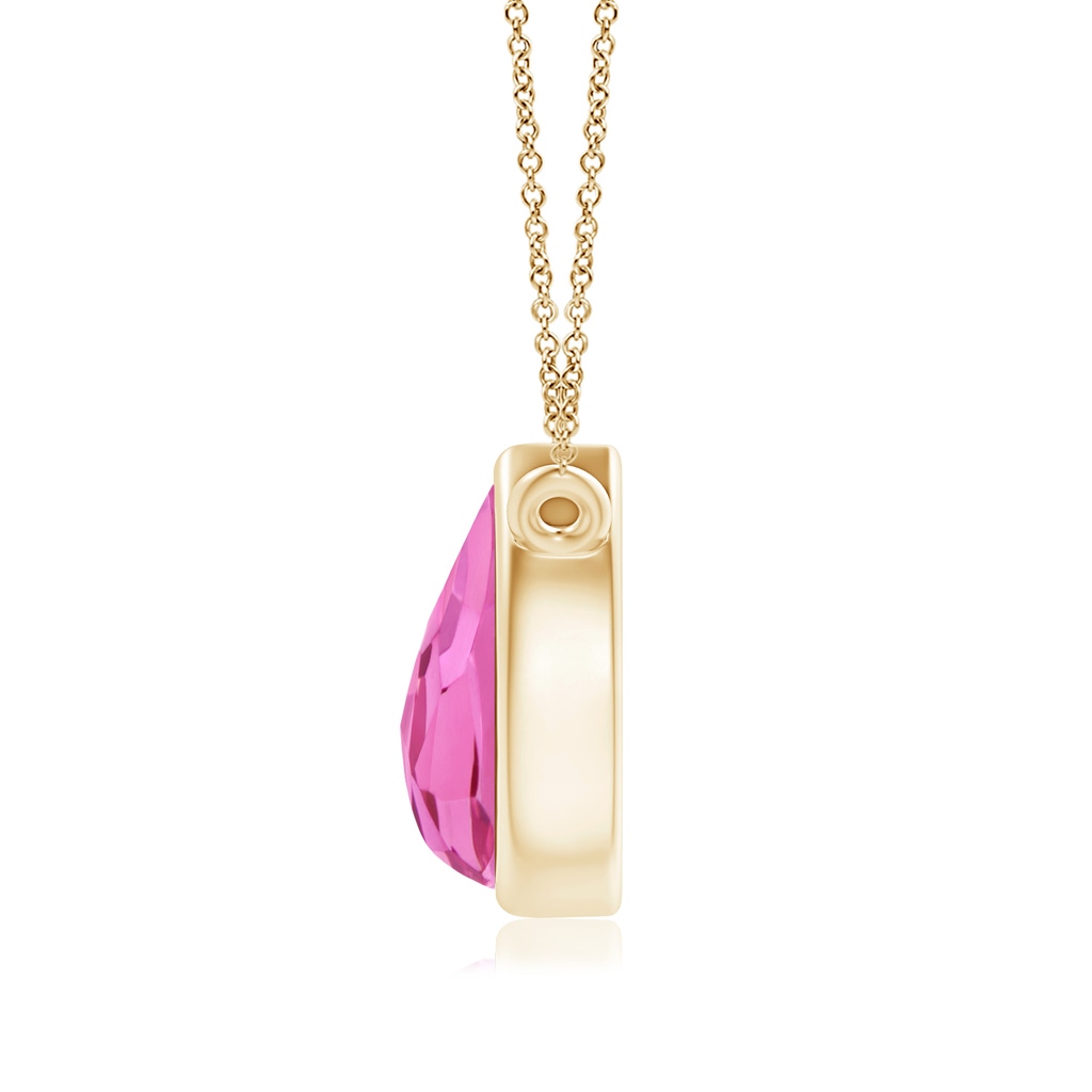 6x4mm AAA Pear-Shaped Pink Tourmaline Solitaire Necklace in Yellow Gold Product Image