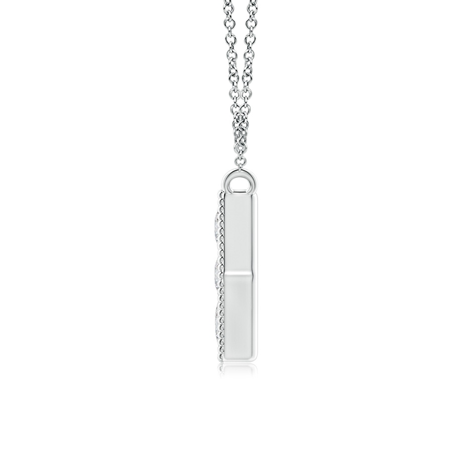 2.25mm HSI2 Pavé-Set Diamond Hexagon Necklace with Milgrain in White Gold side-1