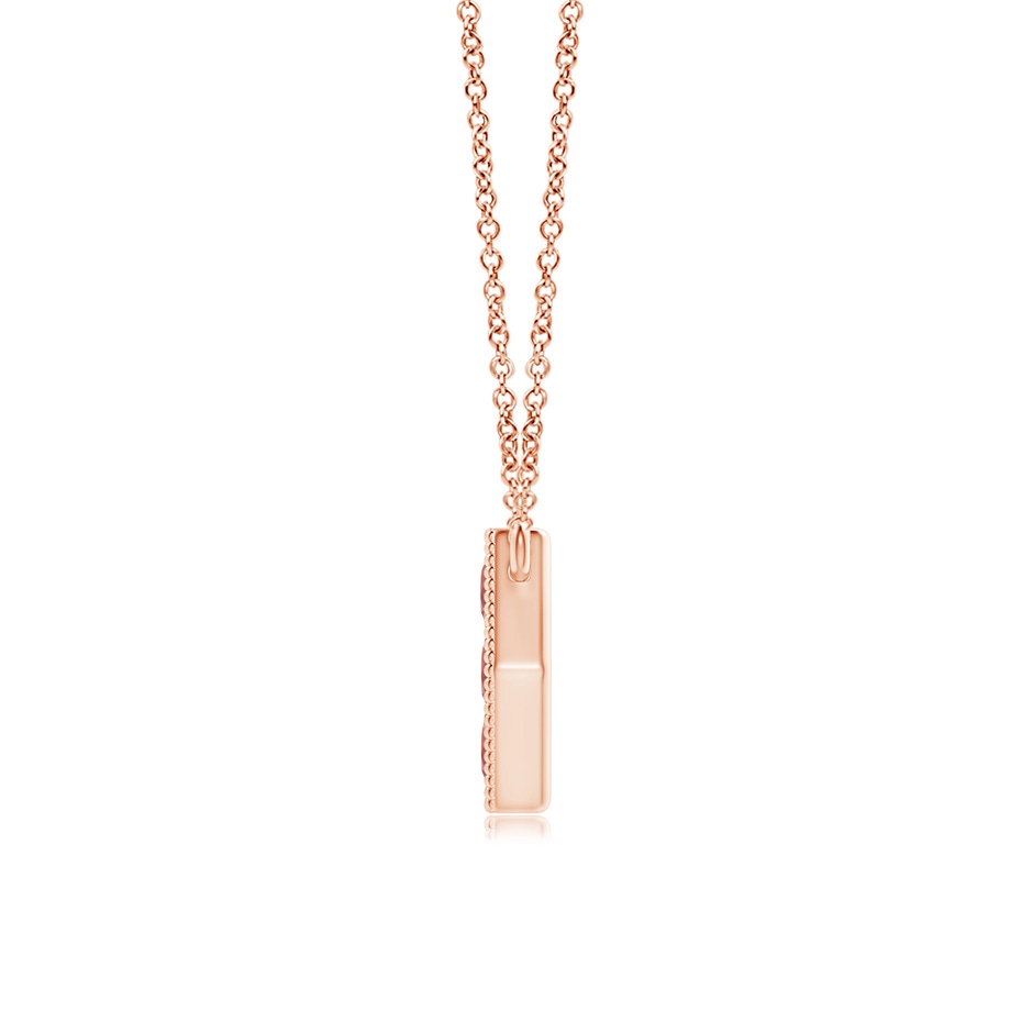 2mm AAA Pavé-Set Garnet Hexagon Necklace with Milgrain in Rose Gold product image