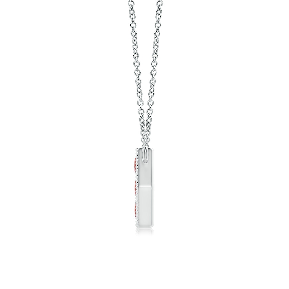 2mm AAA Pavé-Set Garnet Hexagon Necklace with Milgrain in White Gold product image