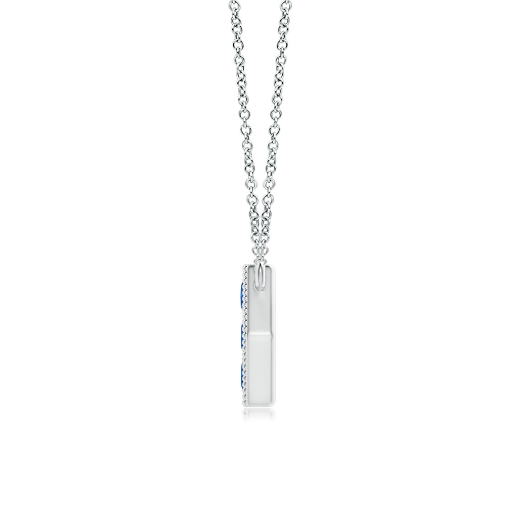 2mm AAA Pavé-Set Sapphire Hexagon Necklace with Milgrain in S999 Silver Product Image