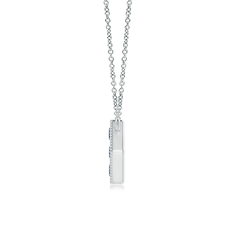 2mm AAA Pavé-Set Sapphire Hexagon Necklace with Milgrain in White Gold product image