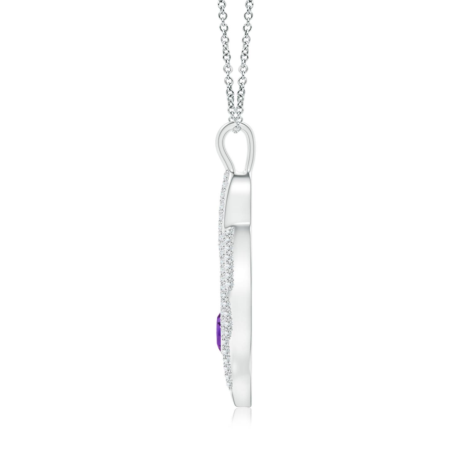 AAA - Amethyst / 0.61 CT / 14 KT White Gold