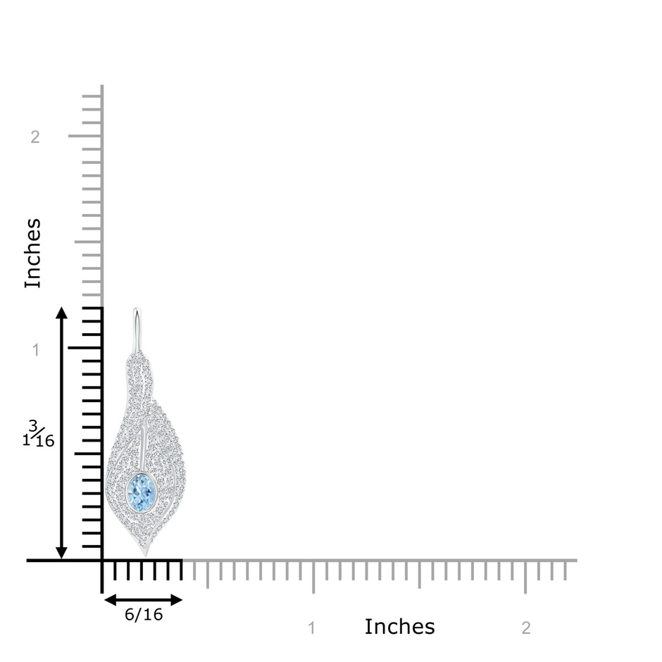 4x3mm AAA Aquamarine Calla Lily Pendant Necklace with Diamond Accents in White Gold product image