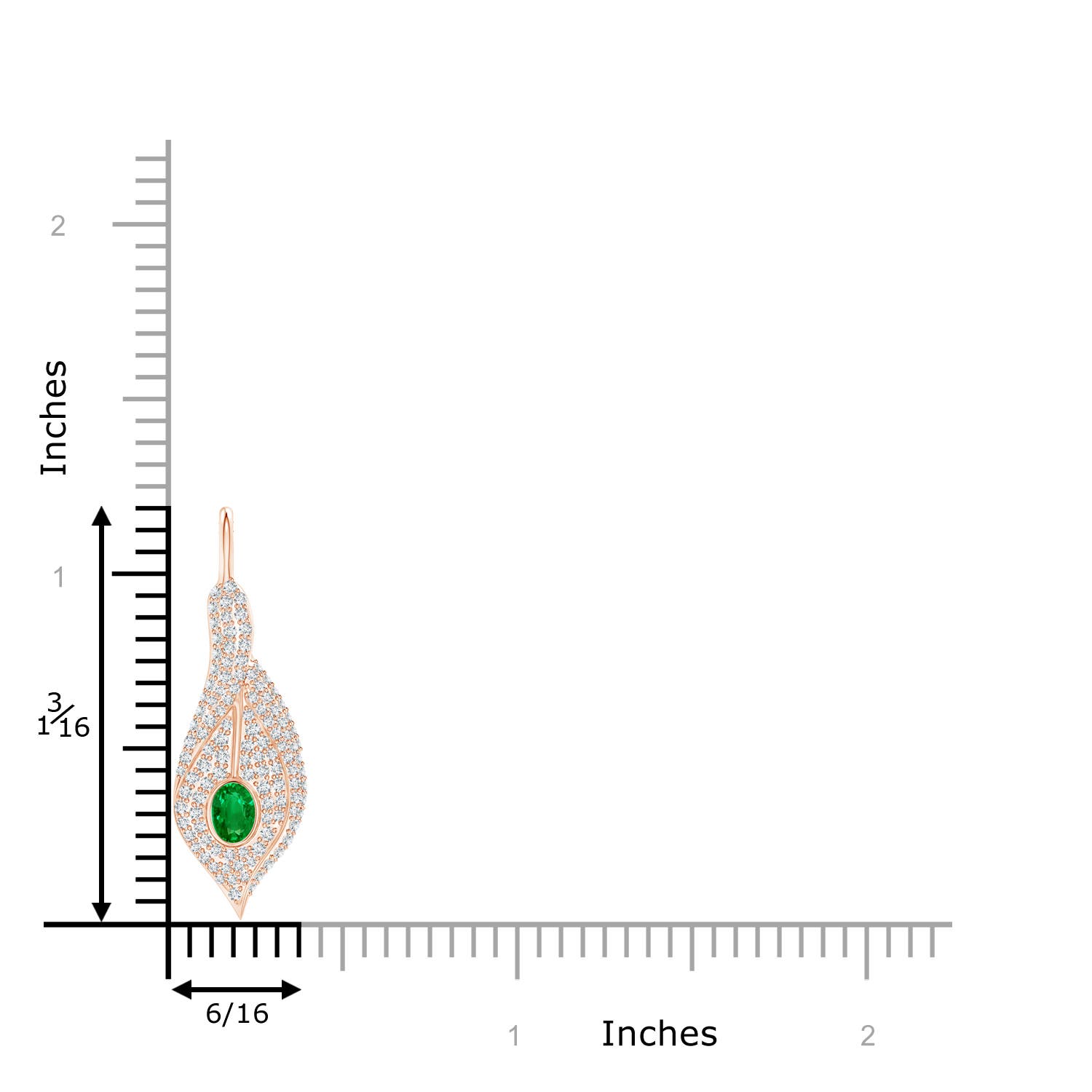 Premium - Lab-Grown Emerald / 0.59 CT / 14 KT Rose Gold