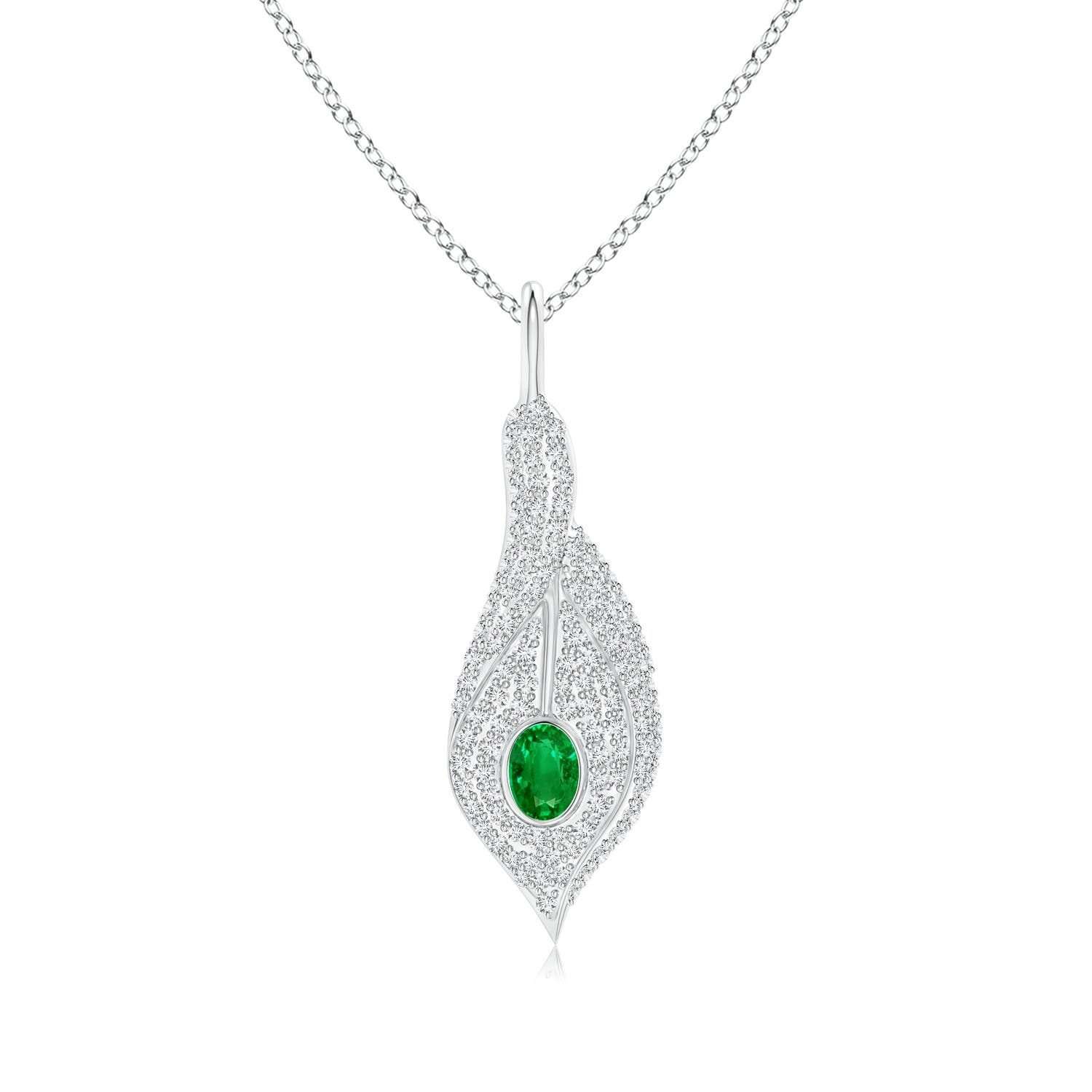 Premium - Lab-Grown Emerald / 0.59 CT / 14 KT White Gold