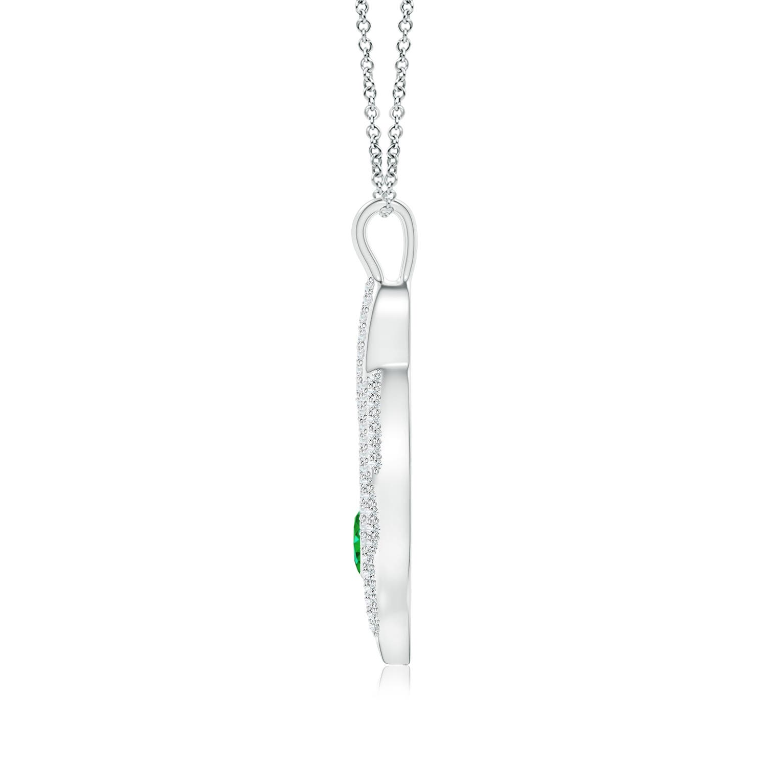 Premium - Lab-Grown Emerald / 0.59 CT / 14 KT White Gold