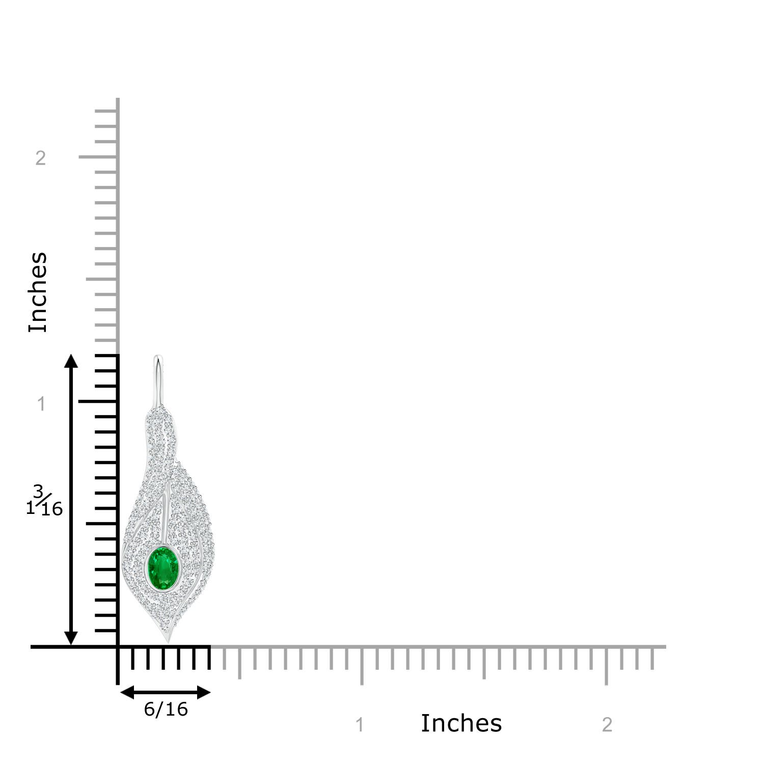 Premium - Lab-Grown Emerald / 0.59 CT / 14 KT White Gold