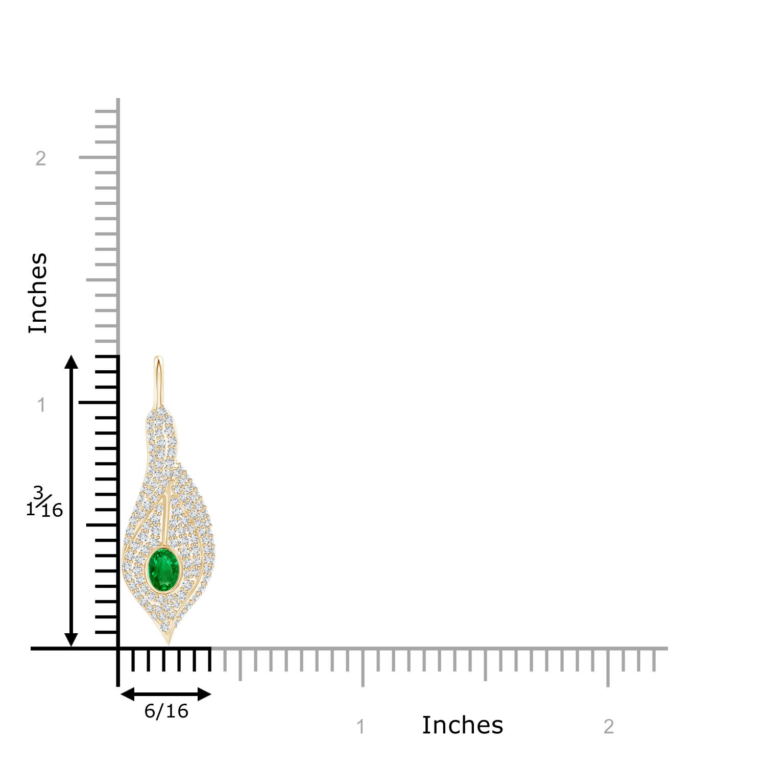 Premium - Lab-Grown Emerald / 0.59 CT / 14 KT Yellow Gold