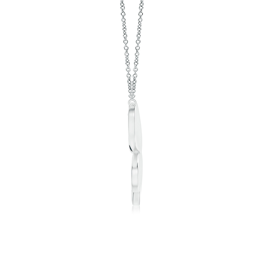 1.5mm AAA Pavé-Set Blue Diamond Dragonfly Necklace in White Gold Product Image