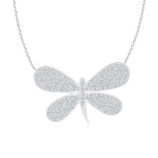 1.5mm GVS2 Pavé-Set Diamond Dragonfly Necklace in White Gold