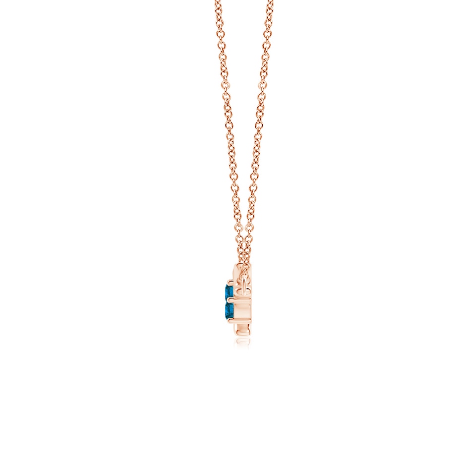 3mm AAA Prong-Set Blue Diamond Tree Branch Necklace in Rose Gold product image